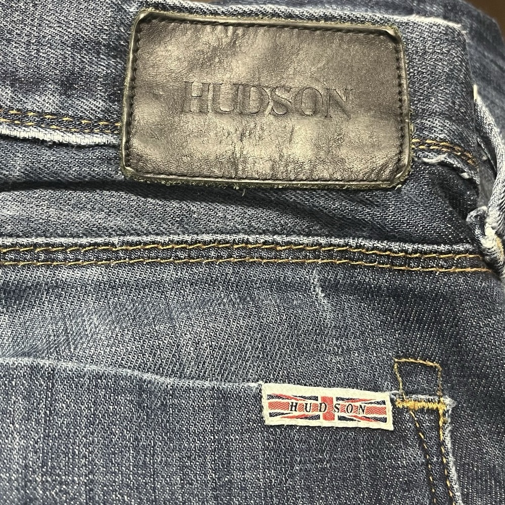 Hudson Relaxed Straight Jeans Button Fly Dark‎ Wash Mens Size 34x29